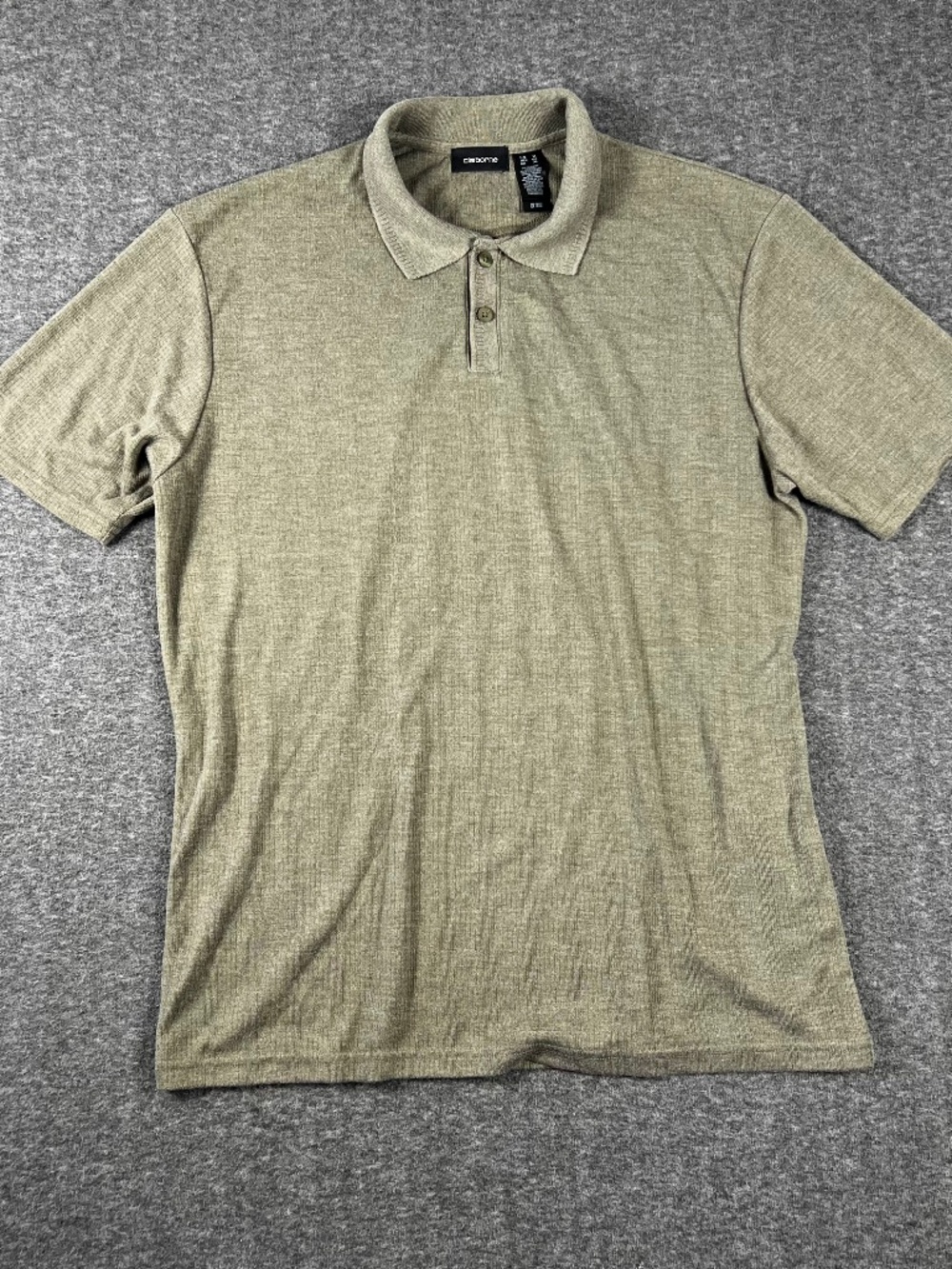 Claiborne Polo Shirt Men's XL Green Lightweight Woven Knit Preppy